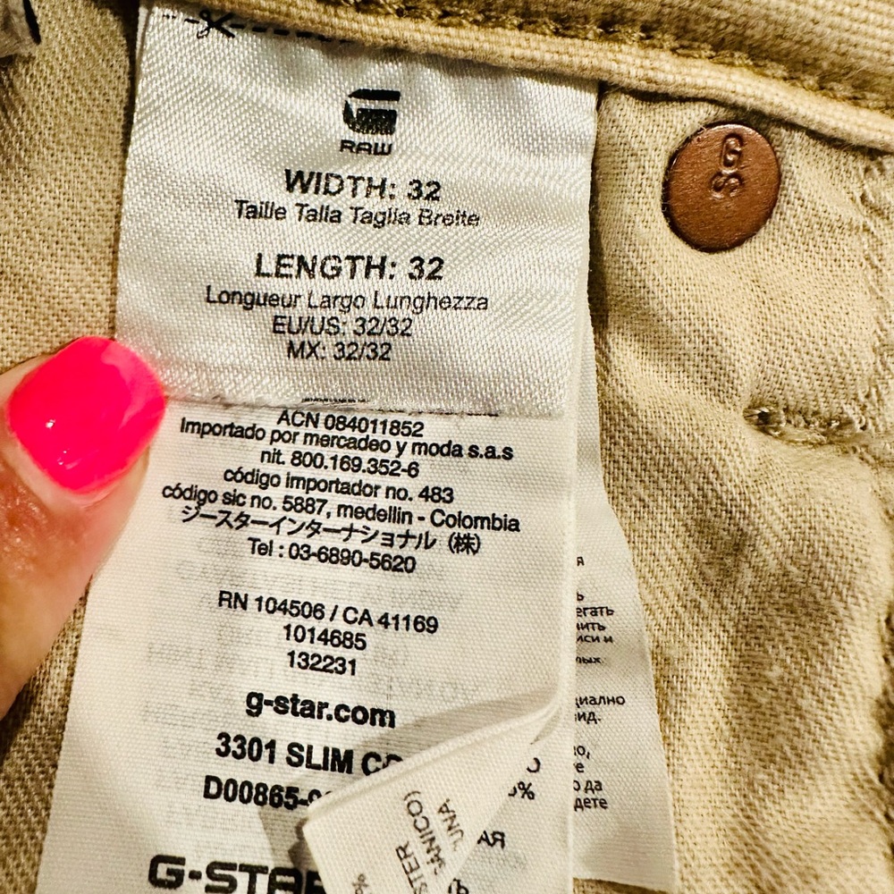 G-Star 3301 Slim Men Jeans - Tan - Picture 3 of 6
